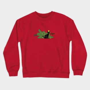 Black cat dropped Christmas tree Crewneck Sweatshirt